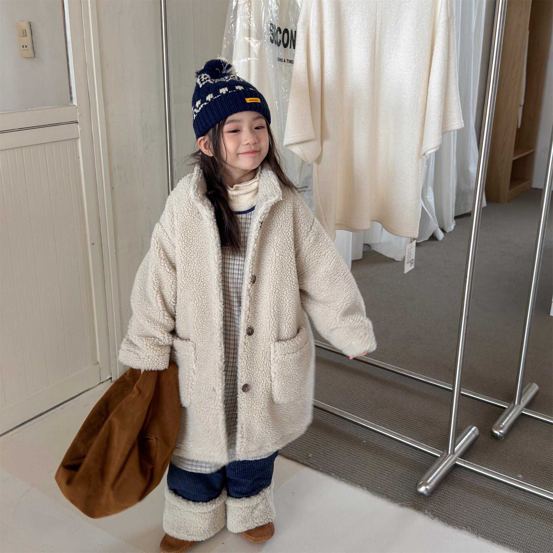 Toddler Boy Winter Fleece Jacket - 2026年冬の新作、子供用長袖の暖かいコート、男の子用、裏地付きの厚手ジャケット、幼児用、女の子用、長めのラムウール素材のコート、子供服。