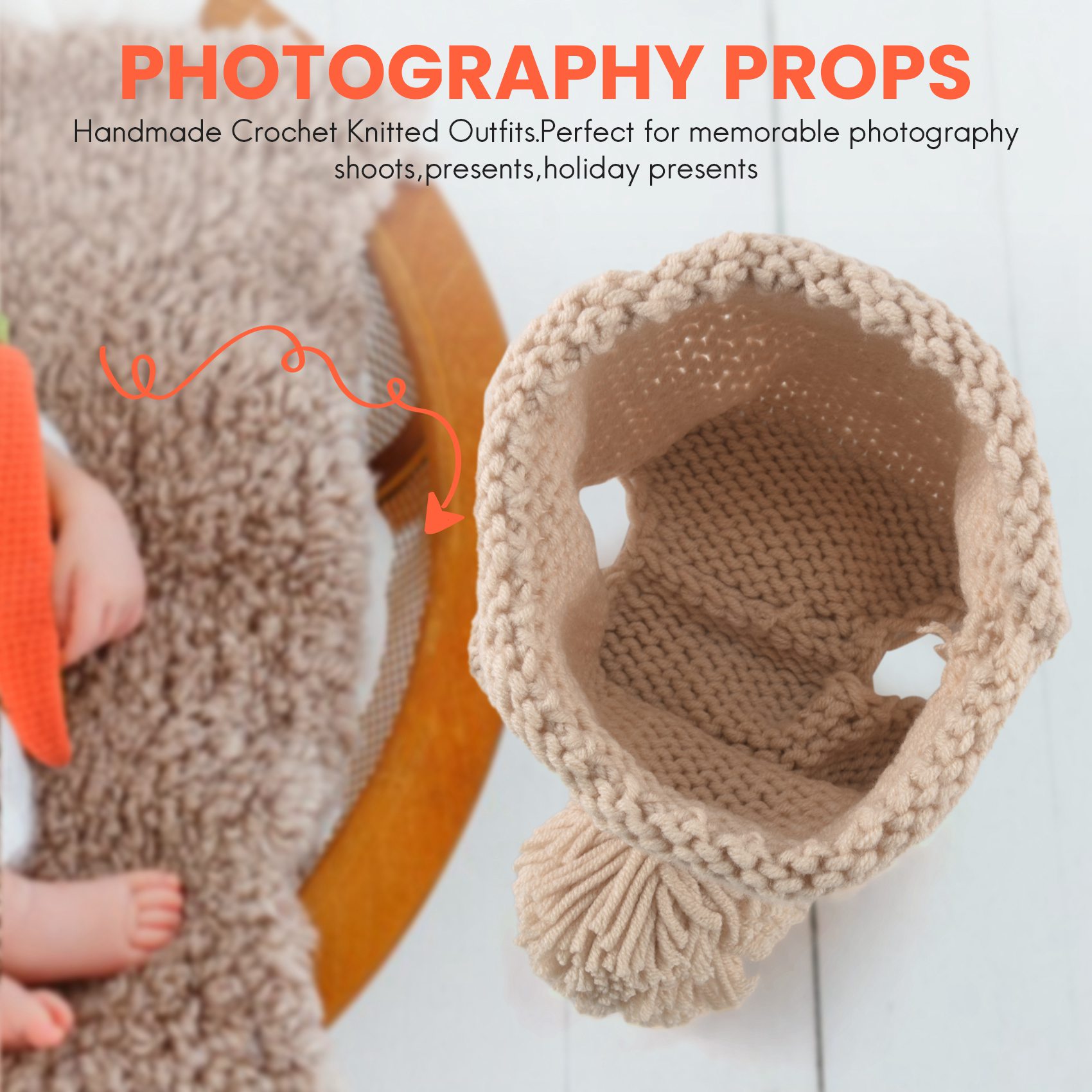 F-3C 新生児の写真撮影の小道具幼児男の子女の子ニット写真 - Infant Photography Props Outfit のレビューと価格