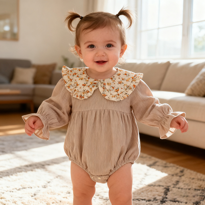 春ヴィンテージ新生児幼児ベビー女の子ロンパースコーデュロイベ - Newborn Baby Girl Romper Floral のレビューと価格