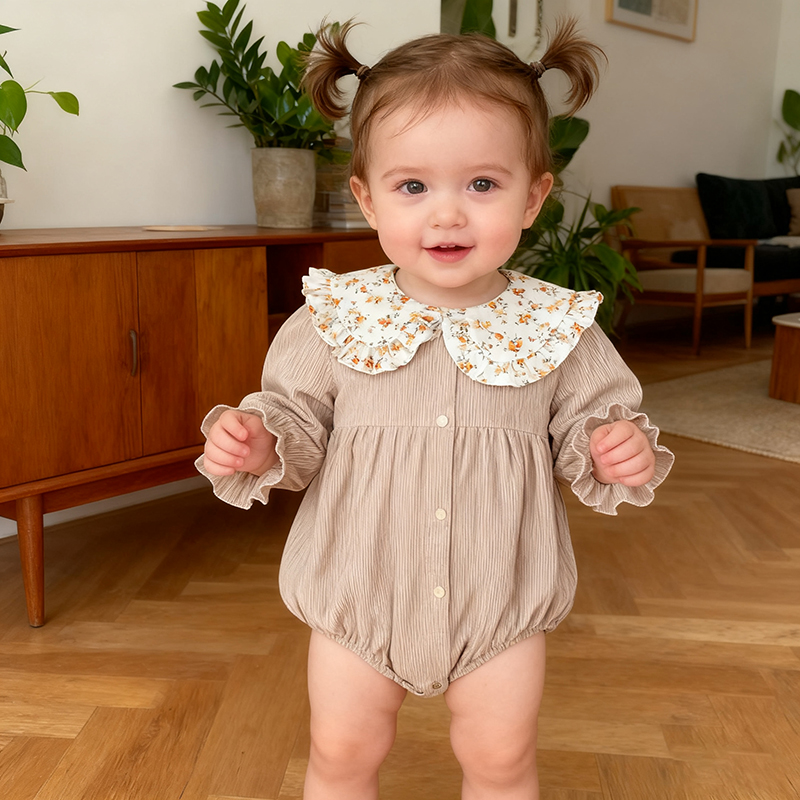 春ヴィンテージ新生児幼児ベビー女の子ロンパースコーデュロイベ - Newborn Baby Girl Romper Floral のレビューと価格