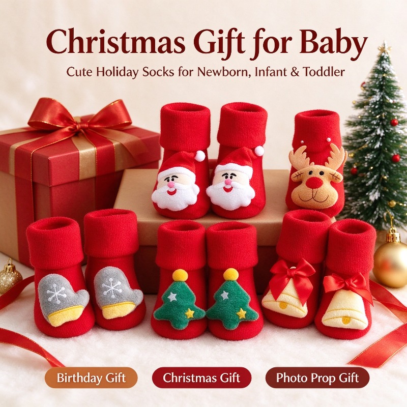 子供用靴下、女の子用、男の子用、かわいいコットン素材、クリス - Unisex Baby Socks Non Slip のレビューと価格