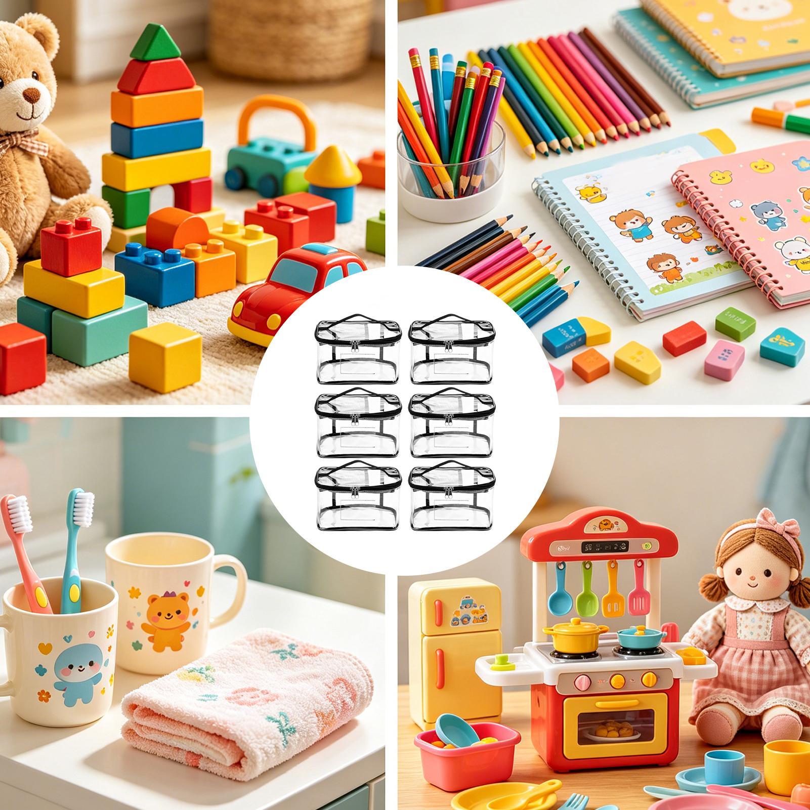 おもちゃ収納用バッグ 6個セット 透明パズルオーガナイザーポ - Nursery のレビューと価格