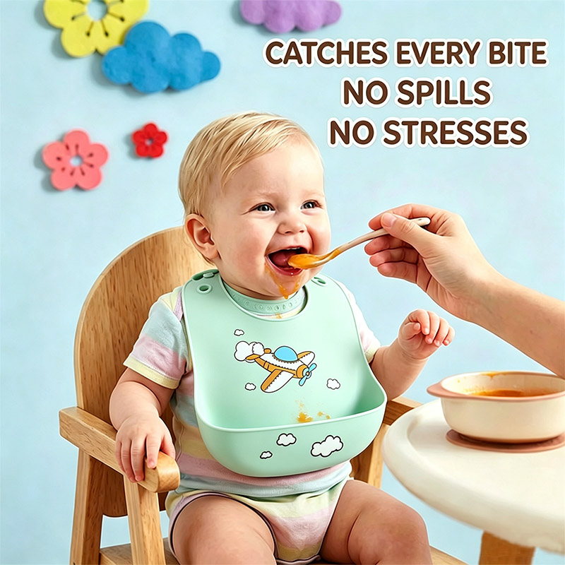 シリコン製ベビー用食事エプロン 防水フードキャッチャーエプロ - Waterproof Baby Bibs Silicone のレビューと価格