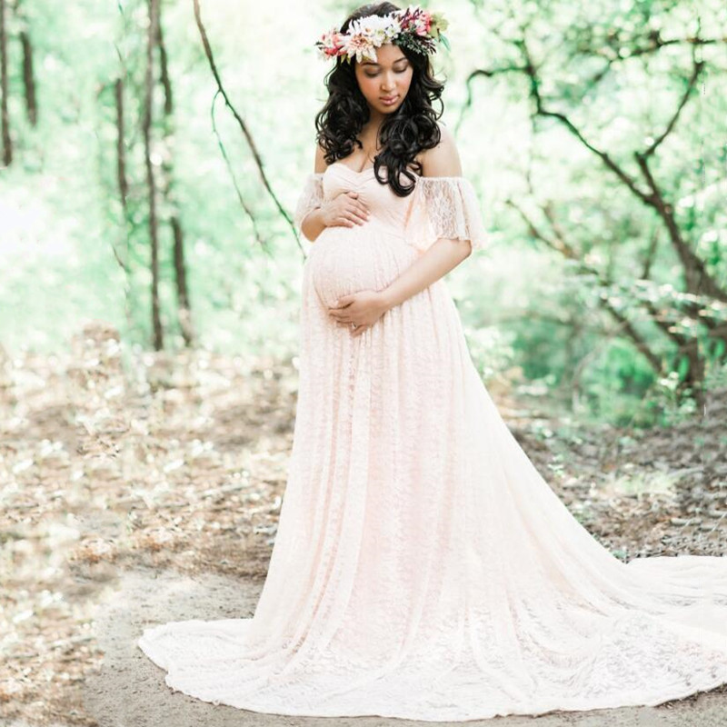写真撮影のためのマタニティドレス,長い結婚式のドレス,レース - Maternity Wear のレビューと価格