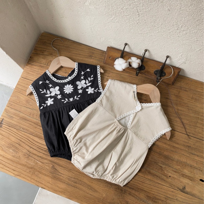 ZOETOPKID 夏幼児女の赤ちゃんジャンプスーツ + 帽 - Baby Summer Linen Sleeveless Jumpsuit のレビューと価格