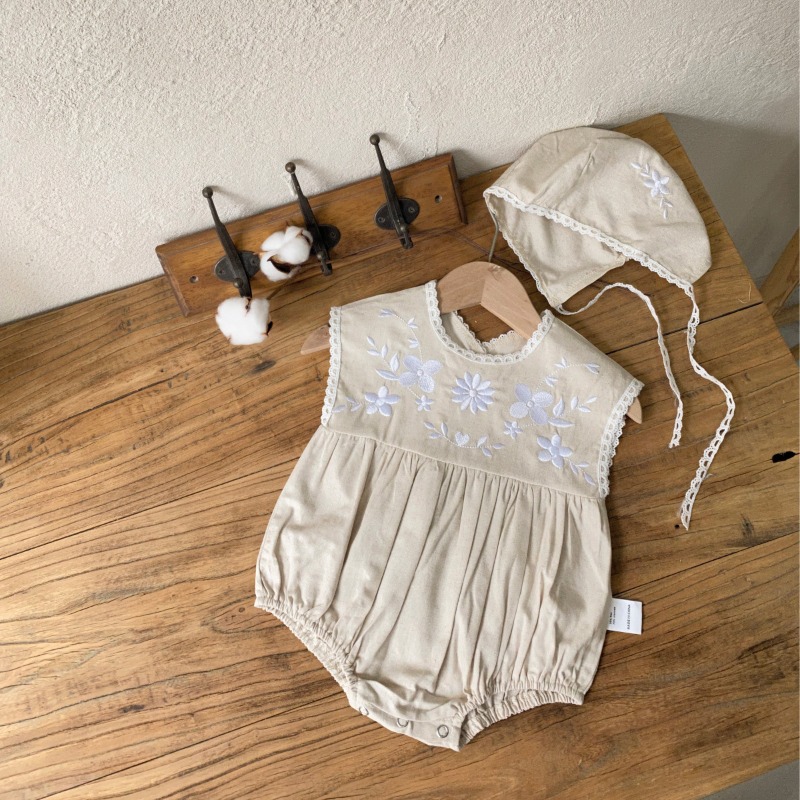 ZOETOPKID 夏幼児女の赤ちゃんジャンプスーツ + 帽 - Baby Summer Linen Sleeveless Jumpsuit のレビューと価格