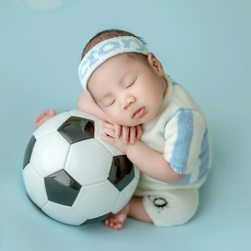サッカーベビーテーマ新生児写真撮影小道具スポーツサッカー少年 - Infant Photography Props Outfit のレビューと価格