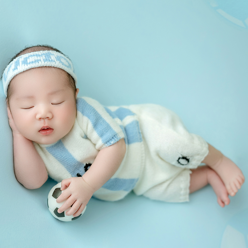 サッカーベビーテーマ新生児写真撮影小道具スポーツサッカー少年 - Infant Photography Props Outfit のレビューと価格