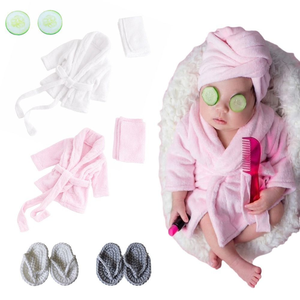 写真撮影用小道具 新生児用バスローブ ヘッドバンド付きスリッ - Infant Photography Props Outfit のレビューと価格