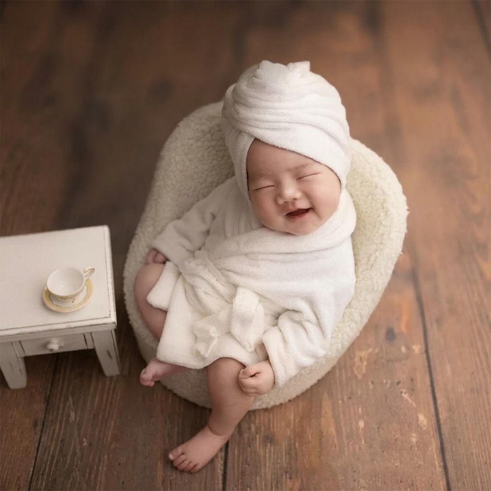 写真撮影用小道具 新生児用バスローブ ヘッドバンド付きスリッ - Infant Photography Props Outfit のレビューと価格