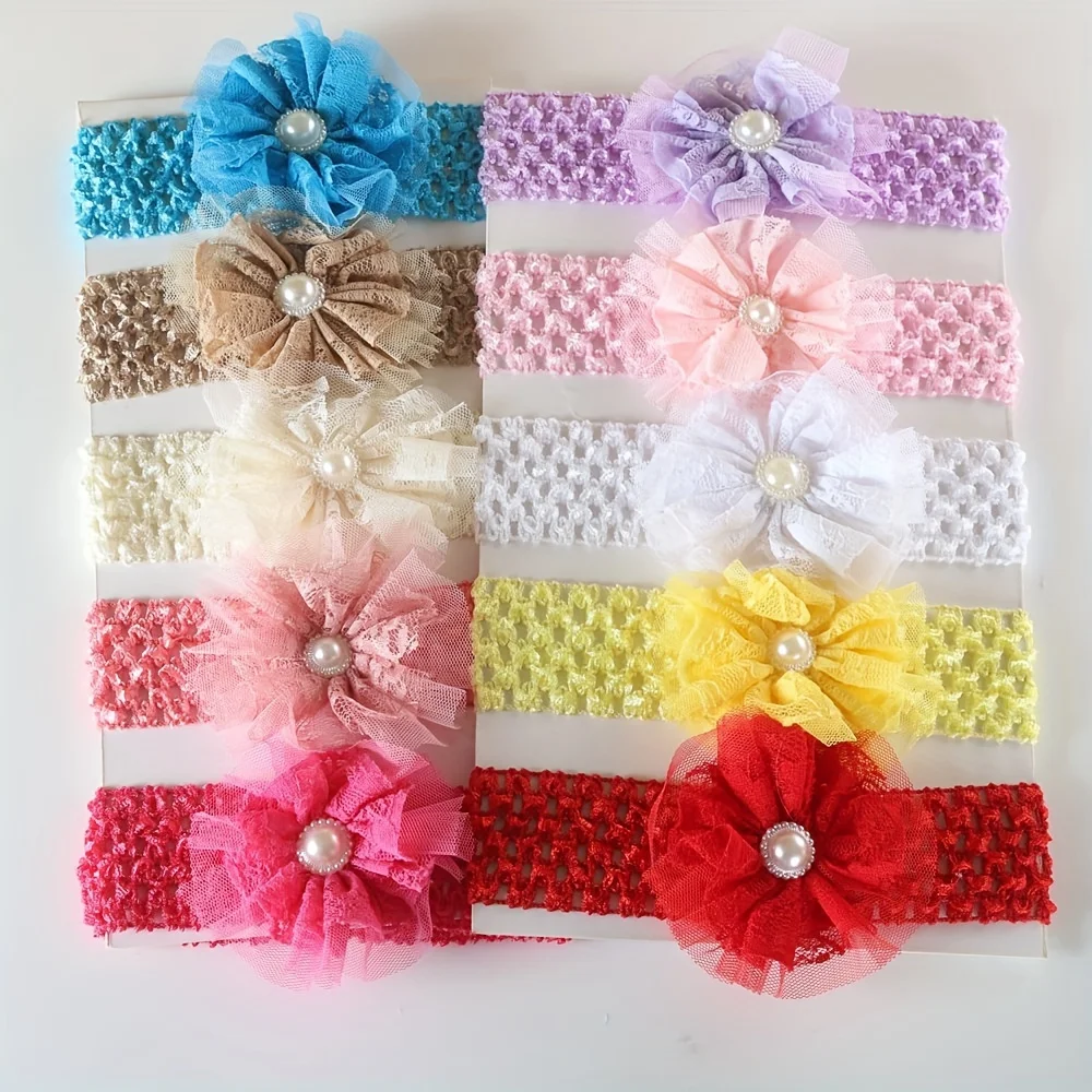 5 個/10 個ベビーヘッドバンドサテンフラワー DIY ア - Baby Gear のレビューと価格