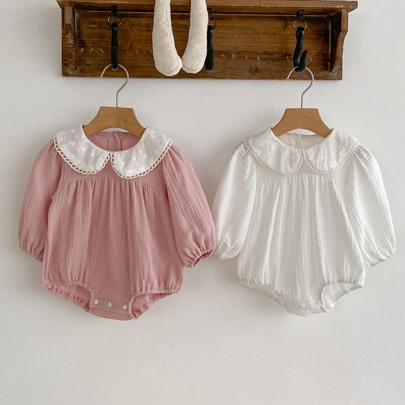 女の赤ちゃんのためのレースの襟付きワンピースロンパース新生児 - Newborn Baby Girl Romper Floral のレビューと価格