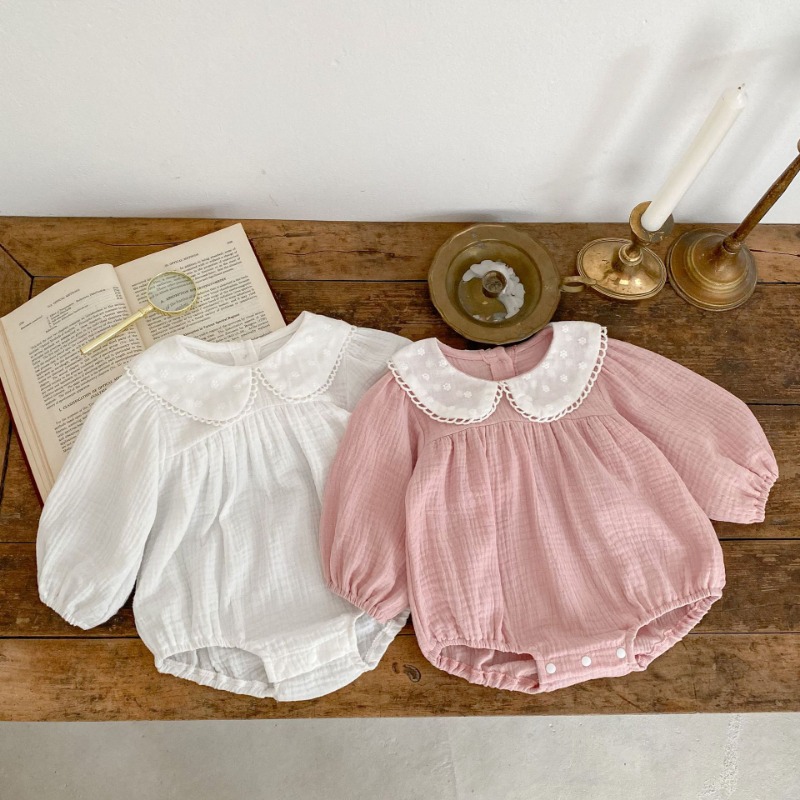 女の赤ちゃんのためのレースの襟付きワンピースロンパース新生児 - Newborn Baby Girl Romper Floral のレビューと価格
