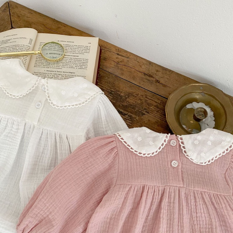 女の赤ちゃんのためのレースの襟付きワンピースロンパース新生児 - Newborn Baby Girl Romper Floral のレビューと価格