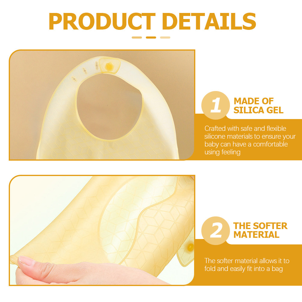 3枚セットのシリコン製ベビービブ。柔らかく、伸縮性があり、首 - Waterproof Baby Bibs Silicone のレビューと価格